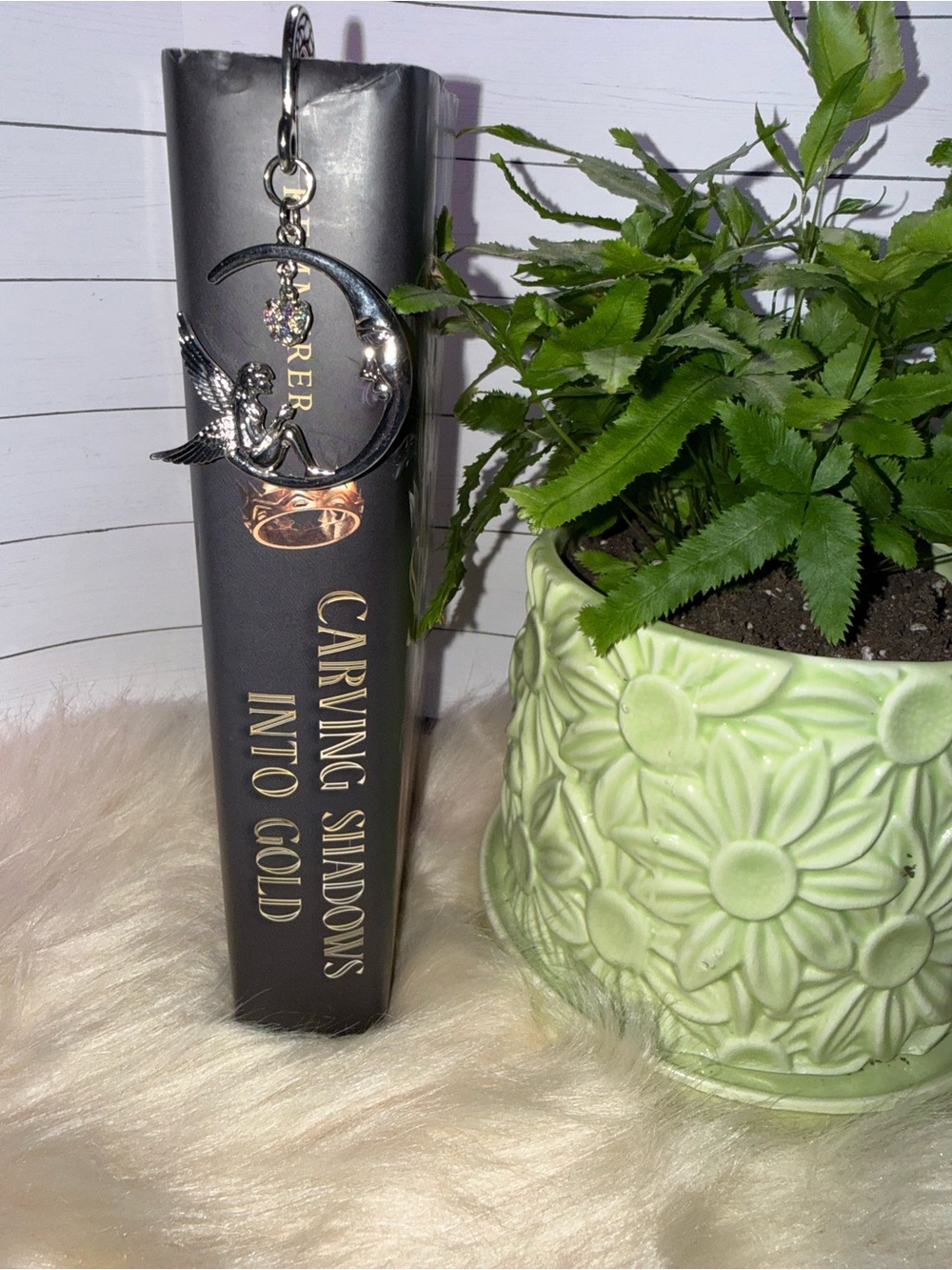 Silver Fairy Moon Charm Bookmark